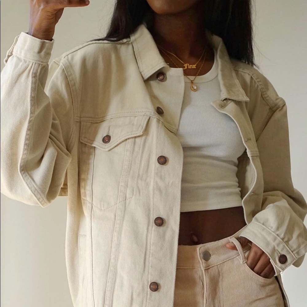 WESTERN DENIM JACKET BEIGE